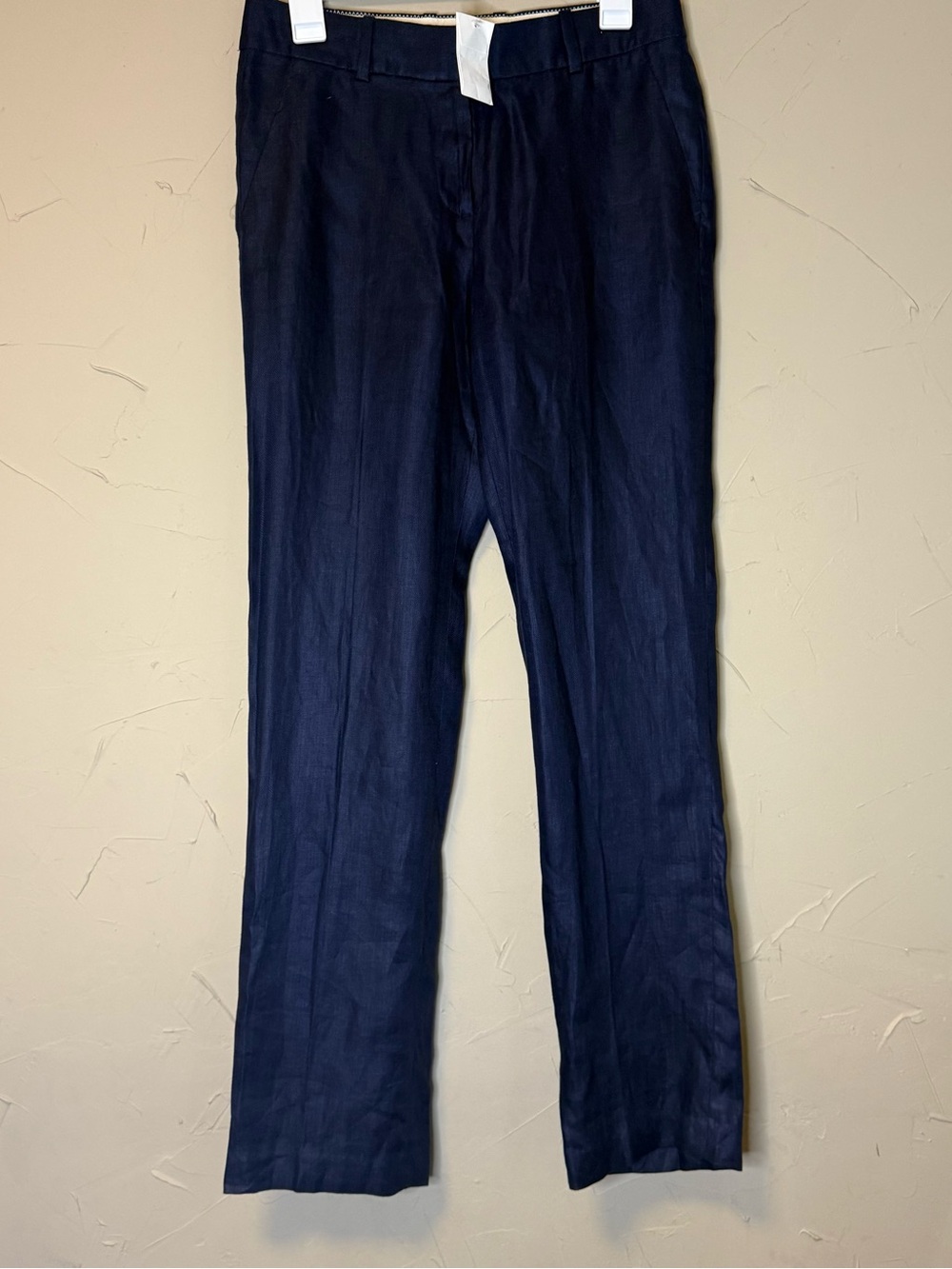 J Crew Bristol Slim 100% linen trouser Straight leg Pants Size 2 NAVY $128 NWOT - Picture 5 of 15